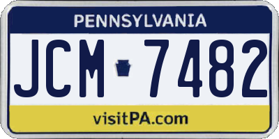 PA license plate JCM7482