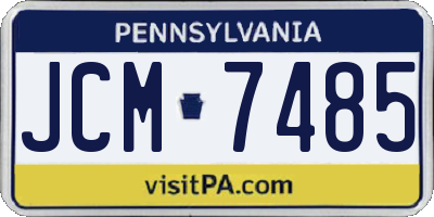 PA license plate JCM7485