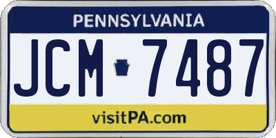 PA license plate JCM7487