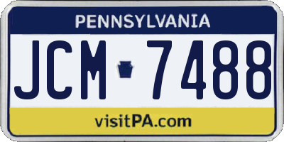 PA license plate JCM7488