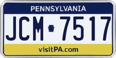 PA license plate JCM7517