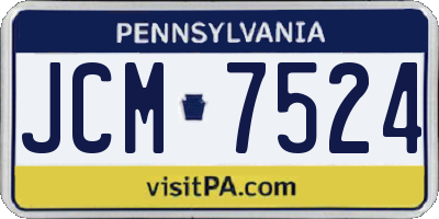 PA license plate JCM7524