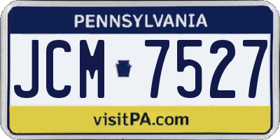 PA license plate JCM7527