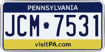 PA license plate JCM7531