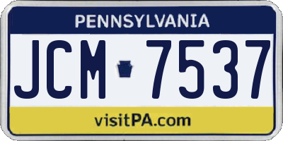 PA license plate JCM7537