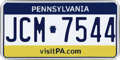 PA license plate JCM7544