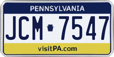 PA license plate JCM7547