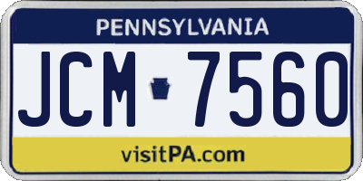 PA license plate JCM7560