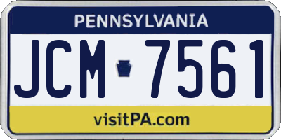 PA license plate JCM7561
