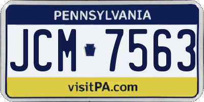PA license plate JCM7563