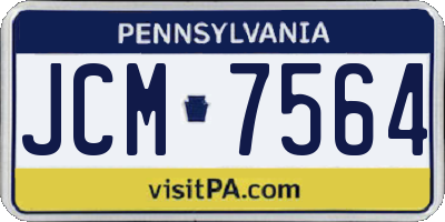 PA license plate JCM7564