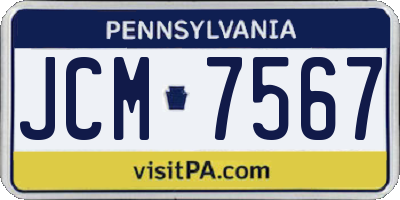 PA license plate JCM7567