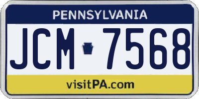 PA license plate JCM7568