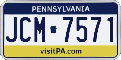 PA license plate JCM7571