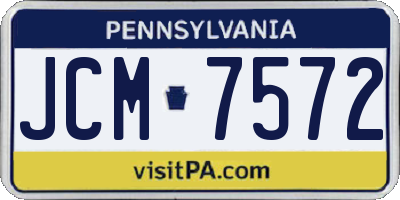 PA license plate JCM7572