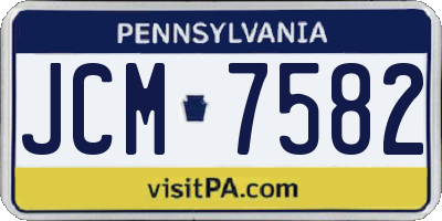 PA license plate JCM7582