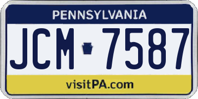 PA license plate JCM7587