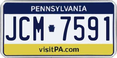 PA license plate JCM7591