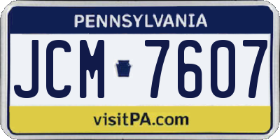 PA license plate JCM7607