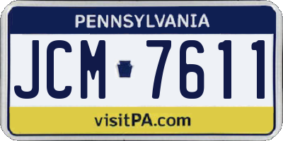 PA license plate JCM7611