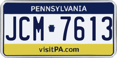 PA license plate JCM7613