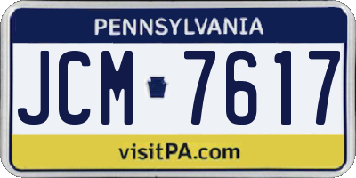 PA license plate JCM7617
