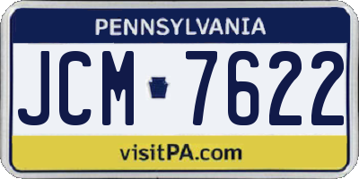PA license plate JCM7622