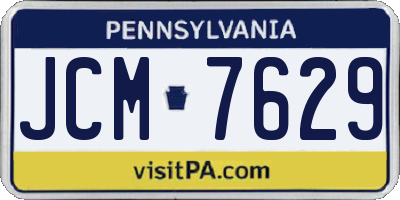 PA license plate JCM7629