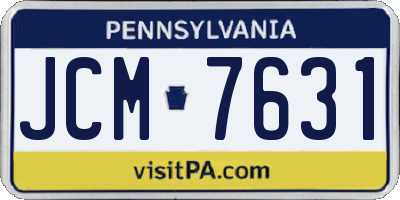 PA license plate JCM7631