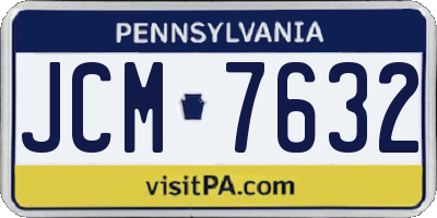 PA license plate JCM7632