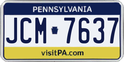 PA license plate JCM7637