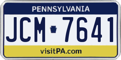 PA license plate JCM7641