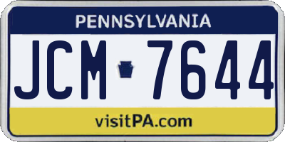 PA license plate JCM7644