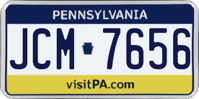 PA license plate JCM7656