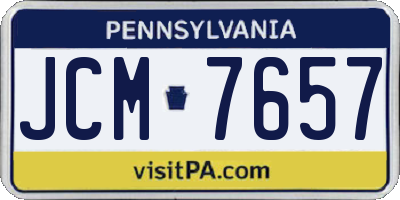 PA license plate JCM7657