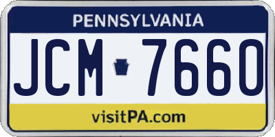 PA license plate JCM7660
