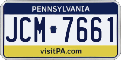 PA license plate JCM7661