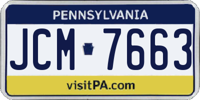 PA license plate JCM7663