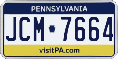 PA license plate JCM7664