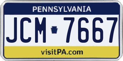 PA license plate JCM7667