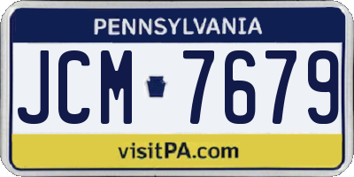 PA license plate JCM7679