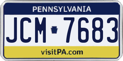 PA license plate JCM7683