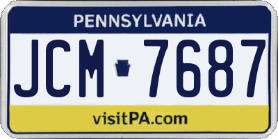 PA license plate JCM7687