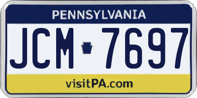 PA license plate JCM7697