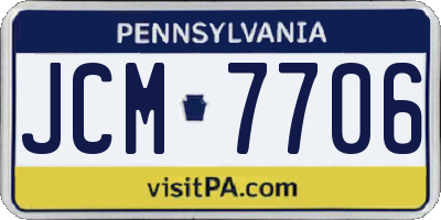 PA license plate JCM7706