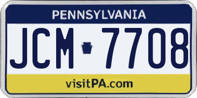 PA license plate JCM7708