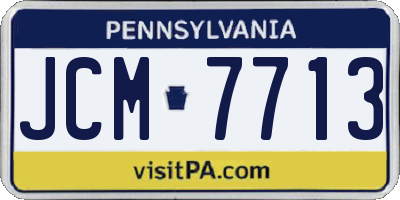 PA license plate JCM7713