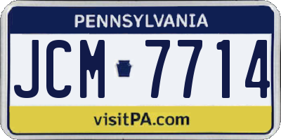 PA license plate JCM7714