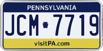 PA license plate JCM7719
