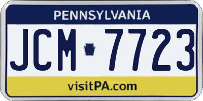PA license plate JCM7723